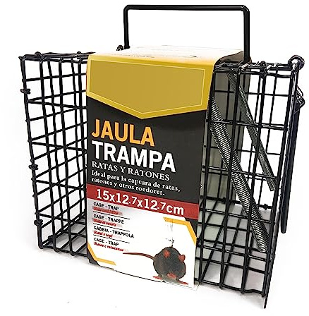 TIENDA EURASIA - Jaula Trampa Roedores, Ideal para la Captura de Ratas y Otros Roedores, Reutilizable, Tamaño Pequeño (15x12,7x12,7 cm)
