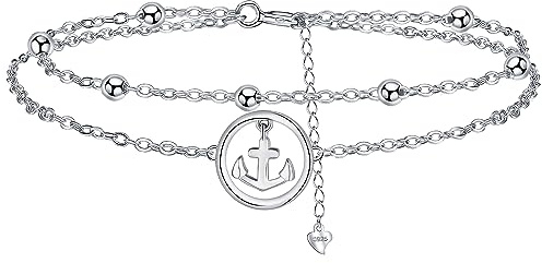J.MUEN Bracciale Ancora Donna Argento 925 con Scatola Regalo Regalo di Amicizia