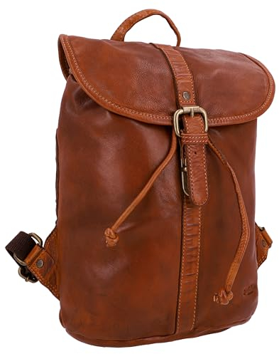 Gusti Bennett Rucksack Laptoptasche Cityrucksack Lederrucksack Aktentasche Damen Herren Braun Leder 12L