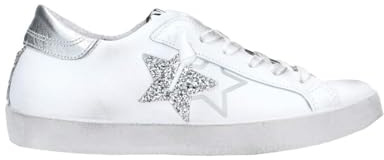 2Star Chaussures One Star 2Sd4205 Baskets Femme Cuir Blanc/Argent