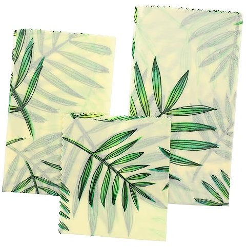 Amosfun 3pcs Beeswax Wrapping Paper for Food Candy French Fries Reusable Beeswax Wraps