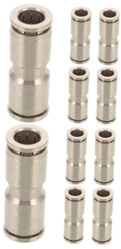 MUCKLILY 10 Stk Trachealer Schnellanschluss Schlauchflicker Quetschfittings Aus Metall Luftrohranschluss Crimp Für Rohr Crimpen Gerade Kupplung Crimpanschluss Luftschlaucharmaturen Kupfer