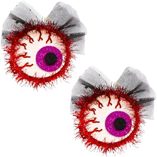 2 Pz Clips de Pelo Halloween Accesorios Cabello Pinza Cabello para Fiesta Disfraz Carnaval Creatividad, Pinza para el pelo estilo globo ocular