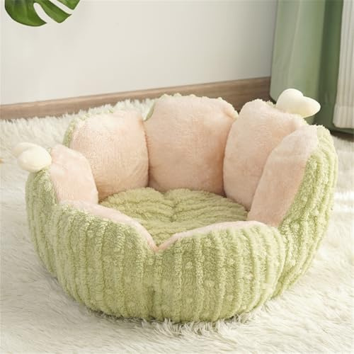 LYFJMUS Cactus Cat Beds for Indoor Cute Cactus Fluffy Puppy Bed Squishmall Pet Bed with Removable & Washable Cushion Pillow Cat House Bed Warm Sleeping Bed for Cats Small Dogs