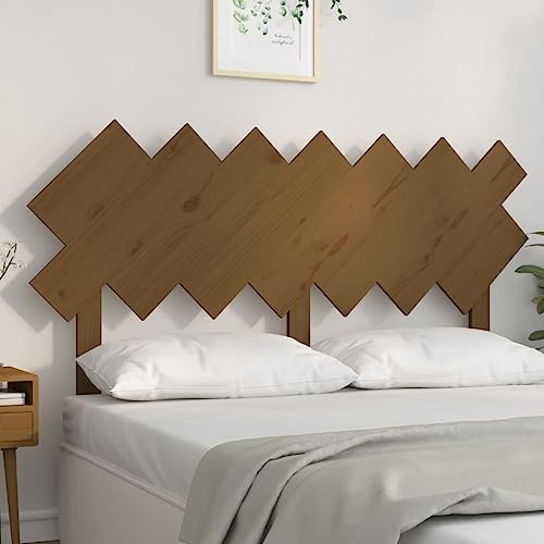 Hoopleep Säng-huvuddel honungsbrun 141 x 3 x 80,5 cm, massivt trä furu, rustik design, för queen size och full size-sängar, enkel installation, hållbar