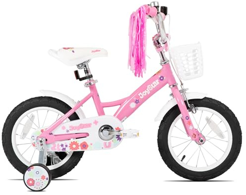 JOYSTAR Little Violet 16 Zoll Kinderfahrrad für Mädchen im Alter von 5 bis 7 Jahren, 16 Zoll Mädchenfahrräder mit Luftschlangen,rosa