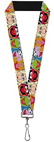 Buckle-Down Cordon 1.0 Muppets Faces C/U Noir Chaîne de clé, Multicolore, Taille Unique Femme
