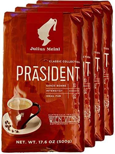 4x Julius Meinl - Präsident, Ganze Bohne - 500g