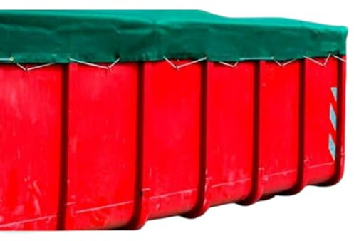 Containerplane Abdeckplane Gewebeplane feinmaschig Luftdurchlässig 3,50 x 6,00 m grün zur Abdeckung von Container mit Gummiseil