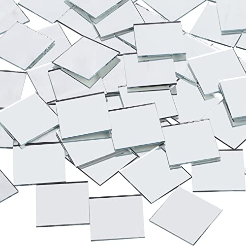 Belle Vous Quadratische Mosaik Spiegel (120 Stk) – 2,5 x 2,5 cm - Spiegel zum Basteln, DIY Projekte & Dekoration - Mosaikfliesen Spiegel & Wandtattoo Spiegel für Wohnzimmer und Schlafzimmer