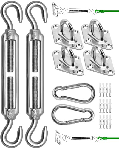 Shade Sail Hardware Kit 5 304 Stainless Steel for Garden Rectangle Triangle Sun Shade Sail Fixing Accessories Heavy Duty Shade Sail Fixing Accessories Set of