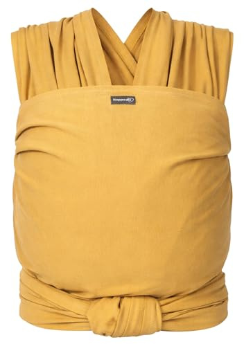Hoppediz Fascia elastica per neonati – per neonati dalla nascita (2 – 9 kg) – in cotone kBA – Curry 5,40 m