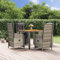 Yolola Sitzgruppe Garten Essgruppe 4 Personen Rattan Gartenmöbel Set mit 4 Gartenstuhl Verstellbar Gartenmöbel Essgruppe Gartengarnitur Rattanmöbel Esstisch Sitzgarnitur Gartentisch Grau