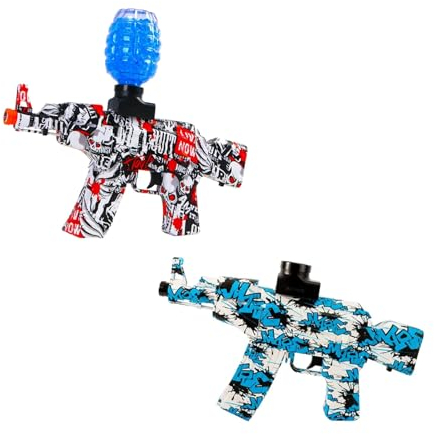 SDMAX Electric Gel Splatter Ball Water Bead Blaster Automatic Toy Gun, Gun with Gel Ball Bottle, Safety Glasses, Battery, and USB Cable For Kids, Assorted Color