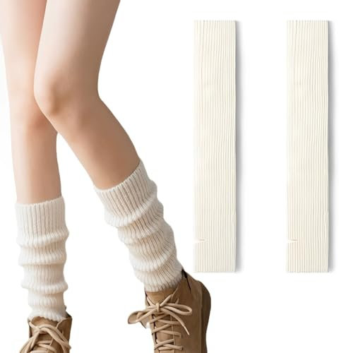 EIHI 1 Paar Leg WarmersDamen Stulpen Damen Mädchen Ballettstulpen mit Fersenloch Beinwärmer Ballett Yoga Stulpen Legwarmer Beinstulpen ca. Stützstrümpfe (One size, White)