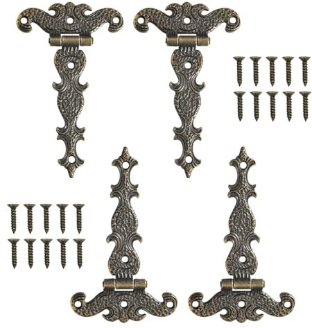 Xiciki Charnières Antiques Décoratives en Bronze Rétro, Mini Charnière Pliante Vintage pour La Décoration D'Armoires