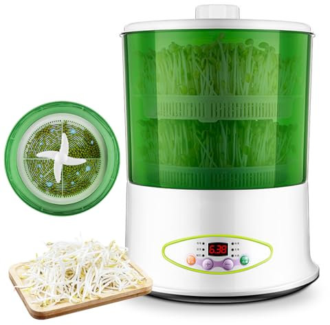 VoOqo Máquina Automática de Brotes de Frijol, Máquinas de Cultivo de Plántulas de Brotes de Gran Capacidad, Germinador de Semillas, Máquina Automática de Brotes de Cereales de Semillas de Frijol