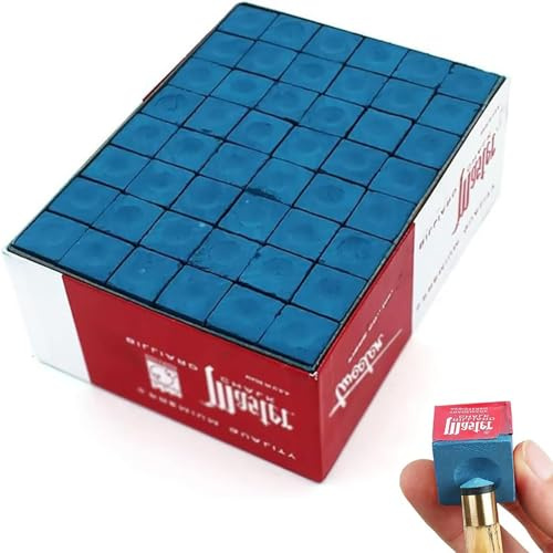 YZRDCXM Tiza for Taco de Billar de Primera Calidad, Tiza de Billar for Punta de Taco, Tiza Profesional con Punta de Taco de Billar, 144 Piezas de Billar Triangular Genuino, Polvo Antideslizante(Blue)