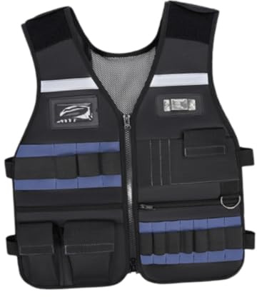 Fonowx Gilet à Outils D'électricien, Gilet à Outils pour Hommes, Gilet de Travail D'électricien, Poches Multiples pour Artisans