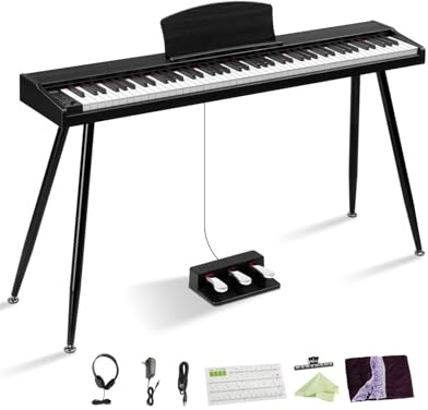 LALAHO 88 Key Semi-Weighted Keyboard Piano, Digital Piano Keyboard (Black)
