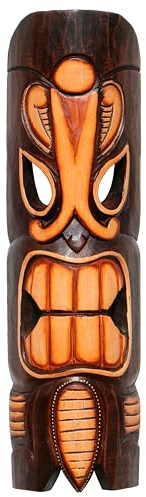 Vacker 50 cm Tiki trämask Nya Zeeland Maori väggmask handgjord Bali mask67