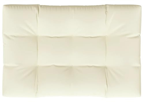 vidaXL Cuscino per Divano su Pallet Spesso Elegante Morbido Resistente Arredi Esterni Tessili Decorativi Crema 120x80x10 cm in Tessuto Poliestere