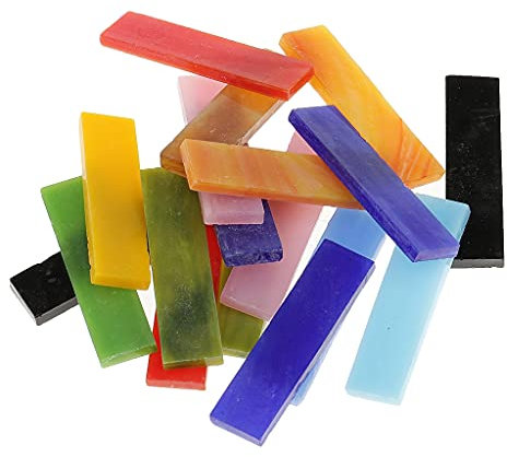 LUOSHUAI Tesselles mosaique 70 pcs Couleur Assortiment de tuiles de tuiles en mosaïque en Verre Rectangle DIY Artisanat 10x40mm Mosaique Verre