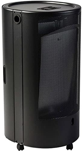 Marvin Stufa A Gas Gpl Portatile Vano Porta Bombola Potenza 4.2 Kw Riscaldante 5 Ruote con Accensione Piezo Elettrica Dispositivo di Sicurezza e Controllo Fiamma e Livello Ossigeno (Nero)