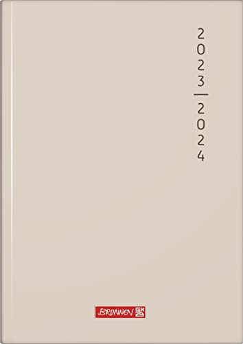 BRUNNEN Dagskalender Plain Cream 2023/2024 A5 natur 1 sida = 1 dag, löra + så på en sida
