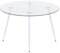 MOG CASA Mesa de Comedor Fija Redonda Corin | 120 x 120 x 75 cm | Ideal para Cocina o Salón | Ideal para 4 a 6 Personas | Tablero de Cristal Transparente | Patas de Metal en Blanco