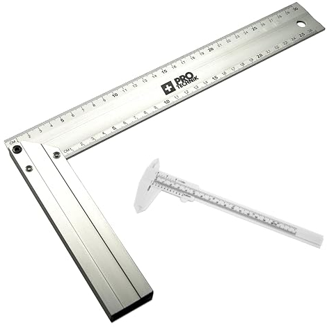 Anschlagwinkel 300mm Zimmermannswinkel Aluminium Tischlerwinkel 30cm Winkel-messer Schreinerwinkel. Inklusive 150mm Messschieber!