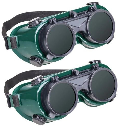 Ericetion Welding Glasses Protective Double Flip Welding Glasses Goggles Dust Paint Industrial Anti- Wind Dust Proof Glasses