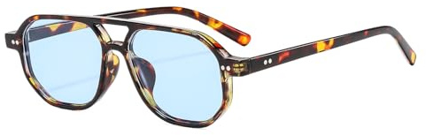 YAMEIZE Retro Pilot Sunglasses for - Women Men Classic Double Bridge Vintage Style Sunglasses UV400 Protection Square Eyewear Driving