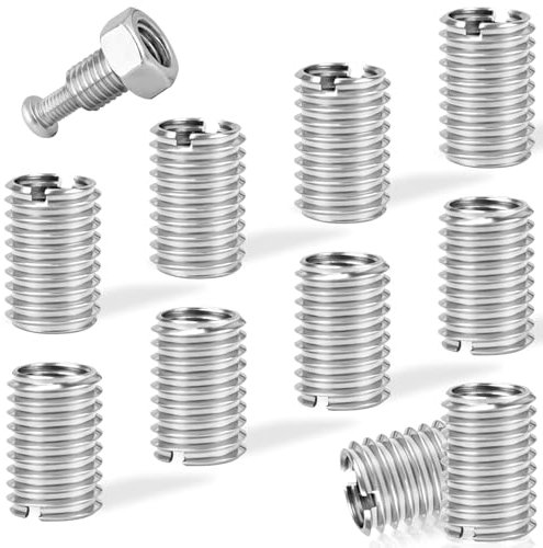 CONJURAIDE 10 adaptadores de rosca M10 a M8, 15 mm de acero inoxidable Helicoil, casquillo roscado M10 M8, tuercas atornillables, manguito de rosca para proyectos de muebles, automoción mecánica