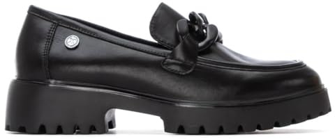 XTI - Mocasines Mujer Negro - Calzado Cómodo y Versátil - Moda Casual - Modelo 14449101 (Talla 38)