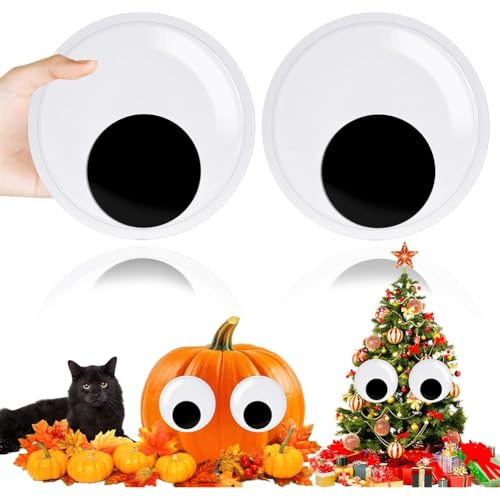 Ujjdwiurgh Giant -Eyes 15 cm 2 st, googly eye med självhäftande för halloween - för gör-det-själv-hantverk-prydnader