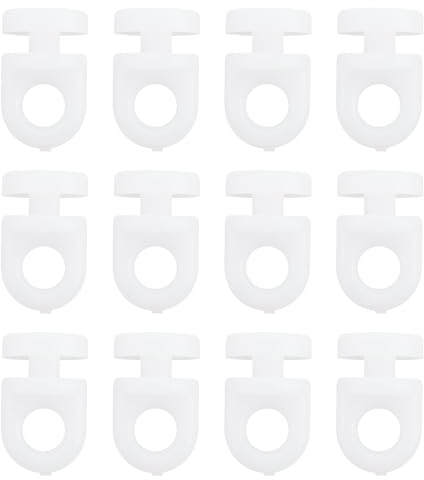 SG Store 100Pcs Plastic Curtain Track Glider Hooks 9.2x15mm for Window Door Shower Curtains, White