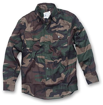fratelliditalia.org Camicia Manica Lunga Cotone Militare Mimetica Verde Bottoni Abbigliamento Caccia