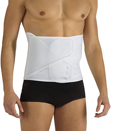 PAVIS - Fascia Addominale Anatomica Unisex – Altezza 24 cm – Taglia XL – Colore Bianco – Regolabile – Post-Operatorio per Contenzione Addominale – Traspirante e Anallergica – Made in Italy