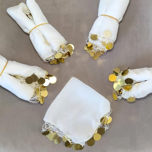 10x einfarbig Halay Mendili Set Tanztücher Dügün Hochzeit Verlobung Kina Mendil Nisan Dügün türkische Hochzeit (Weiß)