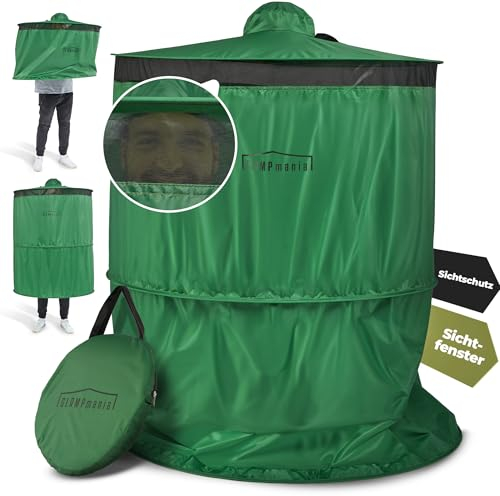 GLAMPmania Toilettenzelt Camping [pop up] Platzsparend, Flexibel, Leicht | Das WC Zelt für Deine Campingtoilette Outdoor Zelt, Festival, Stau, Wandern | Jetzt Privatsphäre & Sichtschutz Genießen