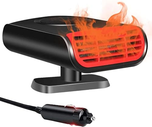 Showvigor Chauffage de Voiture 12V 150W, Chauffage De Ventilateur Voiture Portable 2 en 1, Auto Chauffage Soufflant Portabilité Chauffage Allume Cigare Pour Camping RV Voiture