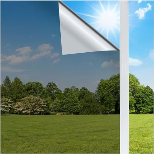 NEWFUN Pellicola vetri anti sole e privacy per ufficio e casa, Anti UV con isolamento termico, 60x1000cm
