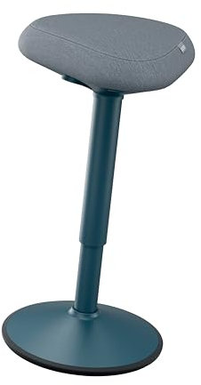 Leitz Ergo Active Stehhocker mit Dual Density Foam Komfortsitz, Bürohocker höhenverstellbar von 57 bis 82 cm, Sitzbezug aus 100% Recycling-Material, Für bis zu 110kg, Ergo-Serie, Dunkelgrau, 65450089