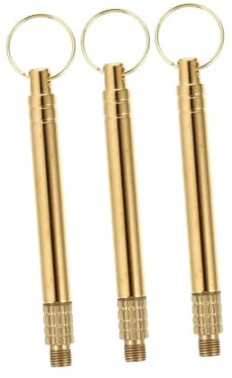 KOMBIUDA 3stücke Teiliges Ohrenschmalz-entfernungsset Aus Messing Tragbares Ohrreinigungsset Mit Ohrlöffeln Für Hause Gelb