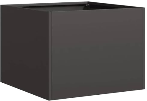 vidaXL Pflanzkübel Schwarz 40x40x30 cm Stahl, Pflanzschale, Garten-Garten-Pflanzkübel, Outdoor-Pflanzgefäß, Hochbeet, Pflanzgefäß, Blumenkasten