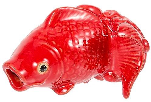 Milisten Statue De Carpe Céramique Buse De Fontaine Décorative pour Jardin Ornement De Carpe Étang