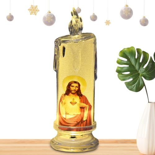 Candela di preghiera senza fiamma - Candela religiosa a LED sacra