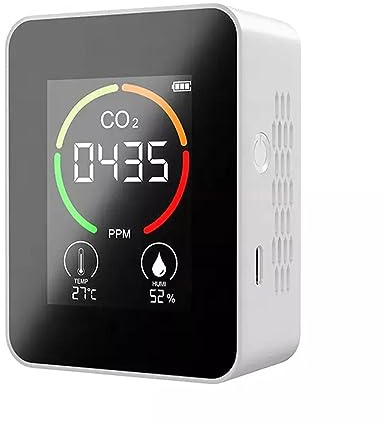 Détecteur De Gaz, 3 en 1 CO2 mètre PM2.5 moniteur de qualité de l'air numérique température humidité testeur capteur de monoxyde de carbone détecteur de fuite de gaz(3 in 1 White)