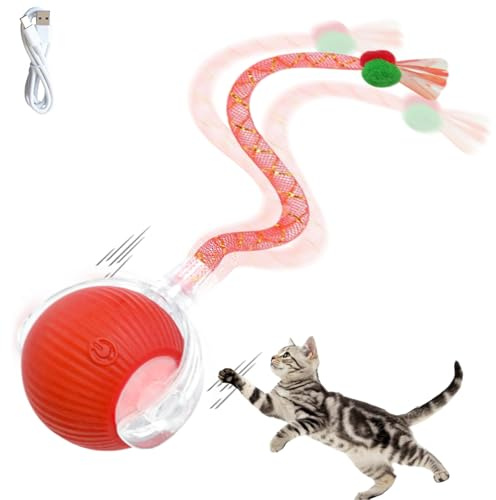 Pelota Interactiva para Gatos Smart Rolling Ball 360° Rotating Recargable, Activo, Gato, Perro, Mascota con Luz LED Materiales duraderos y seguros Evitar obstáculos Tres Modos de Trabajo Pelota